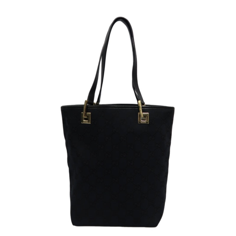 Gucci GG Canvas Tote Bag, Black, Silver Hardware