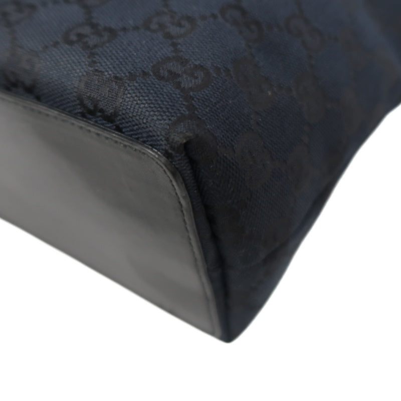 Gucci GG Canvas Tote Bag, Black, Silver Hardware