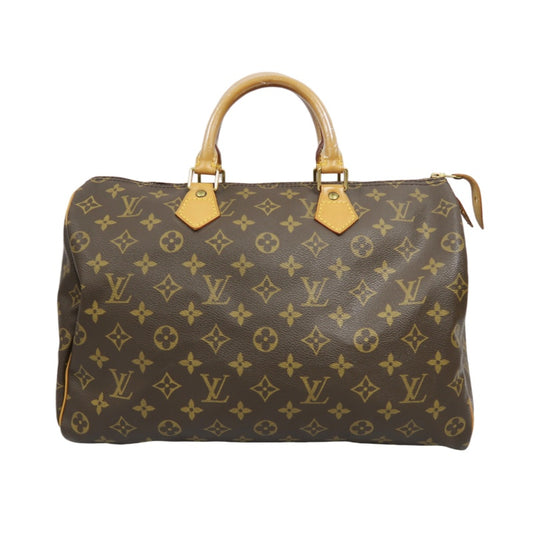 LOUIS VUITTON Speedy 35 Monogram Handbag, Brown, LV Monogram PVC Speedy 35 Handbag