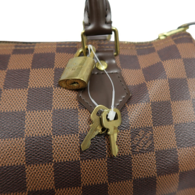 LOUIS VUITTON Speedy 30 Damier Ebene Handbag With Padlock & Two Keys LV Damier Speedy 30 Handbag