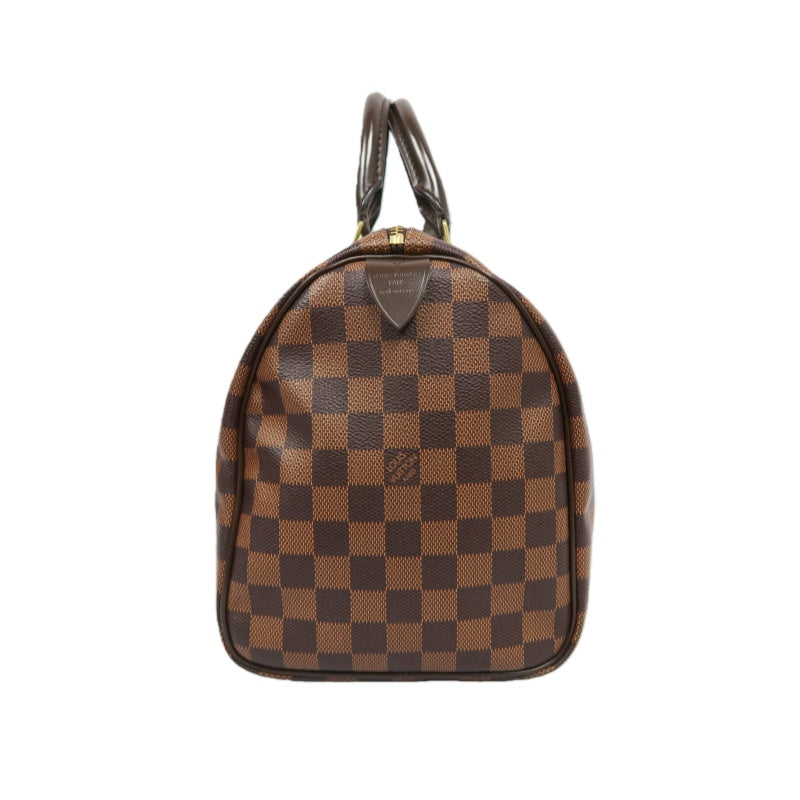 LOUIS VUITTON Speedy 30 Damier Ebene Handbag With Padlock & Two Keys LV Damier Speedy 30 Handbag