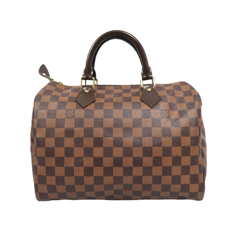 LOUIS VUITTON Speedy 30 Damier Ebene Handbag With Padlock & Two Keys LV Damier Speedy 30 Handbag
