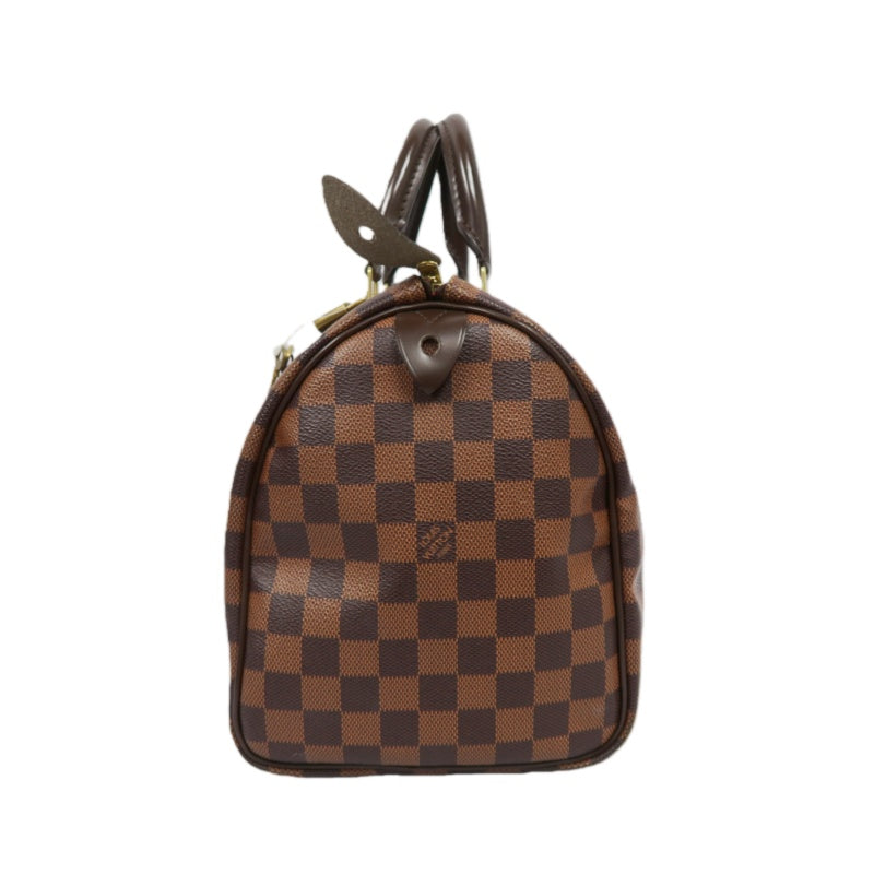 LOUIS VUITTON Speedy 30 Damier Ebene Handbag With Padlock & Two Keys LV Damier Speedy 30 Handbag