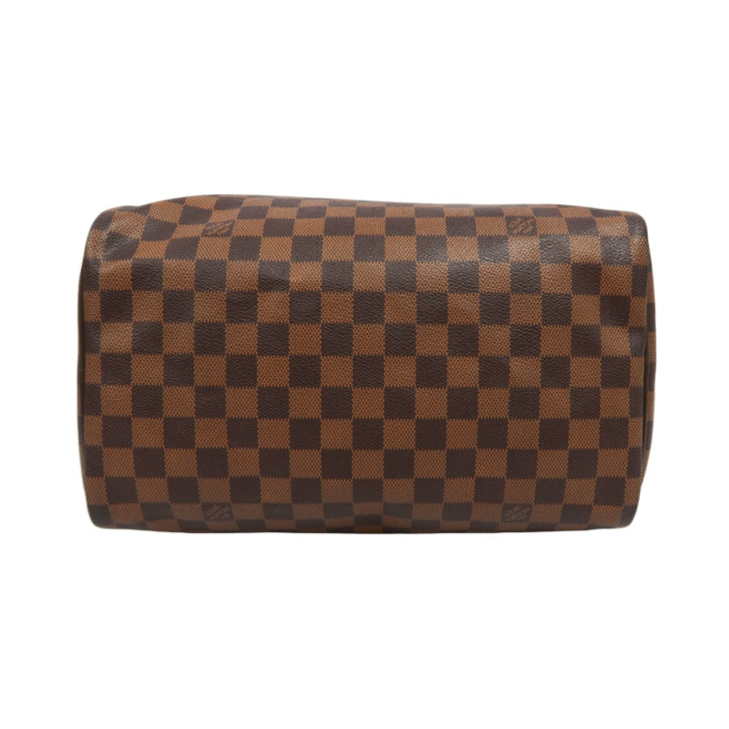 LOUIS VUITTON Speedy 30 Damier Ebene Handbag With Padlock & Two Keys LV Damier Speedy 30 Handbag