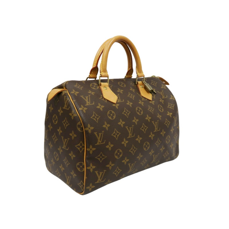 LOUIS VUITTON Speedy 30, Monogram Canvas, Brown Handbag, with Padlock & 2 Keys
