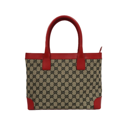 GUCCI GG Canvas Tote Handbag, Brown/Red