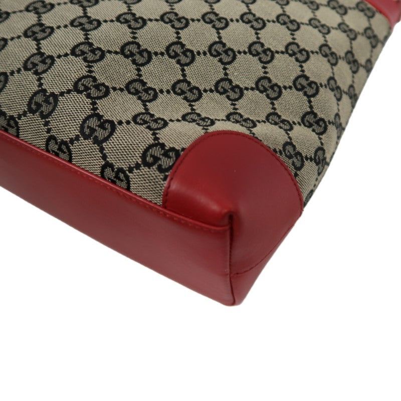 GUCCI GG Canvas Tote Handbag, Brown/Red