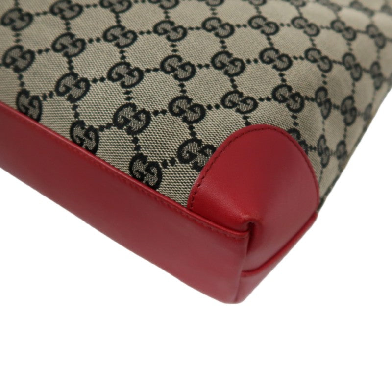 GUCCI GG Canvas Tote Handbag, Brown/Red