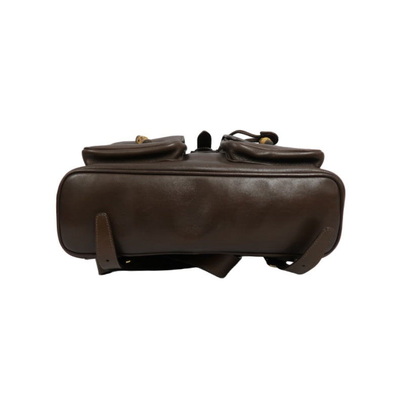 Gucci Bamboo Backpack Leather Brown Gold Hardware