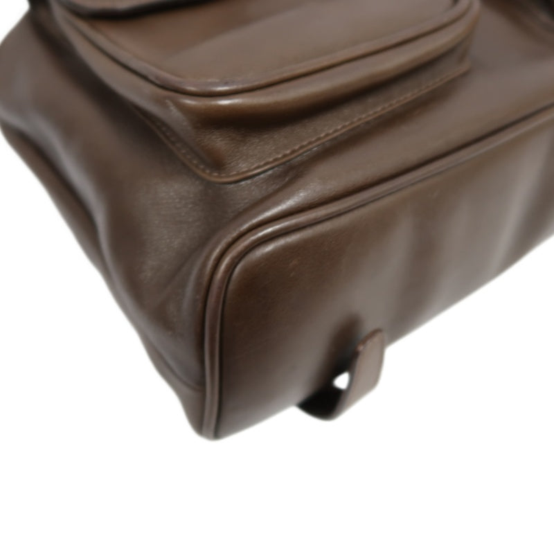 Gucci Bamboo Backpack Leather Brown Gold Hardware