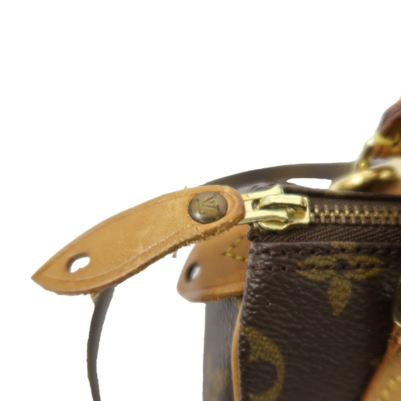 LOUIS VUITTON Nano Speedy, Monogram Canvas, Brown Handbag, with Shoulder Strap