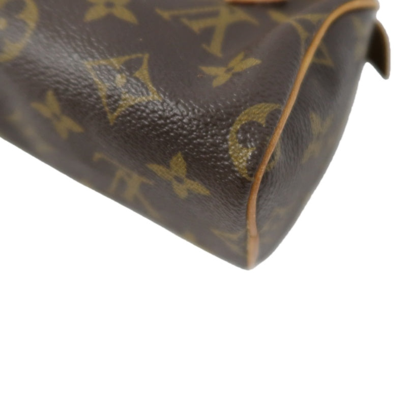 LOUIS VUITTON Nano Speedy, Monogram Canvas, Brown Handbag, with Shoulder Strap