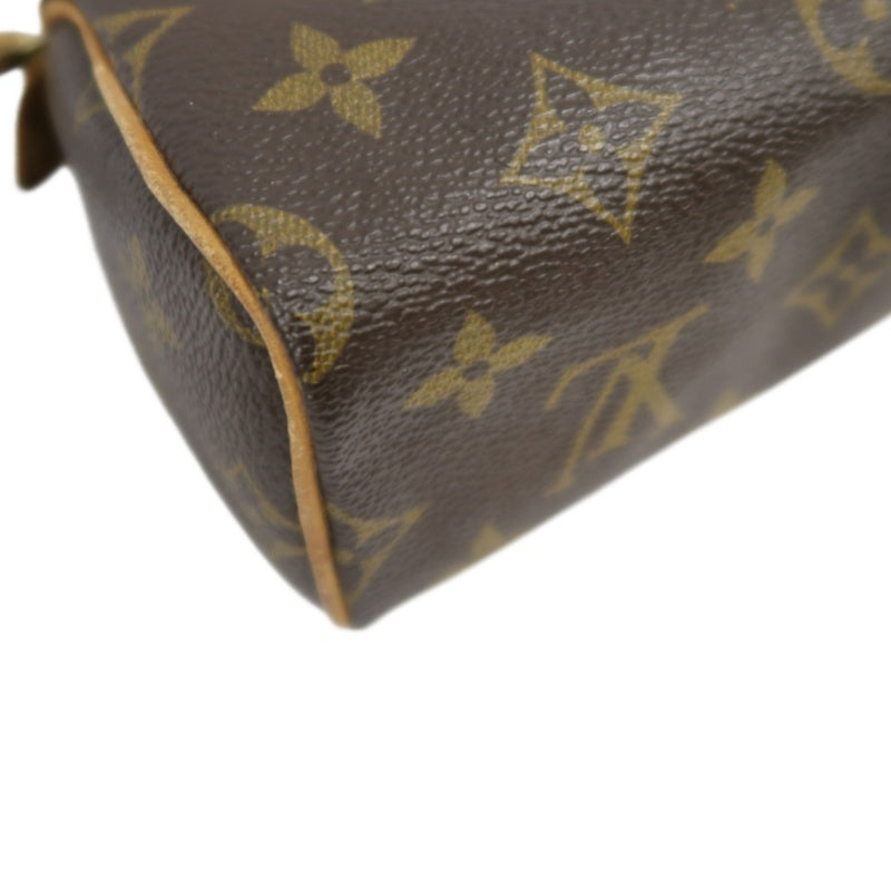 LOUIS VUITTON Nano Speedy, Monogram Canvas, Brown Handbag, with Shoulder Strap