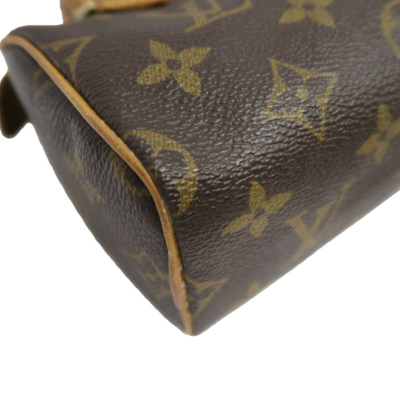 LOUIS VUITTON Nano Speedy, Monogram Canvas, Brown Handbag, with Shoulder Strap