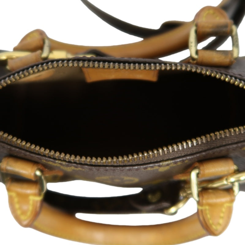 LOUIS VUITTON Nano Speedy, Monogram Canvas, Brown Handbag, with Shoulder Strap