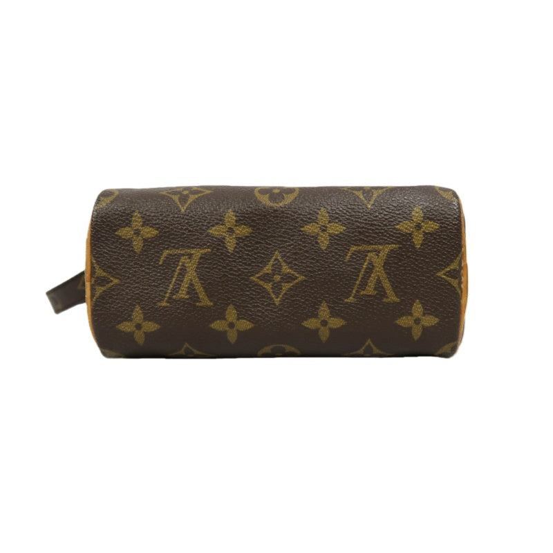 LOUIS VUITTON Nano Speedy, Monogram Canvas, Brown Handbag, with Shoulder Strap