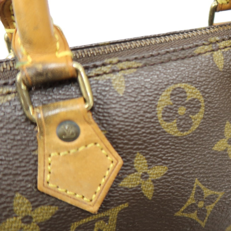LOUIS VUITTON Nano Speedy, Monogram Canvas, Brown Handbag, with Shoulder Strap