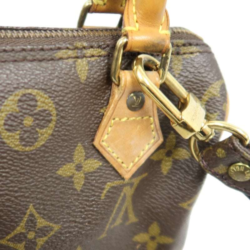 LOUIS VUITTON Nano Speedy, Monogram Canvas, Brown Handbag, with Shoulder Strap