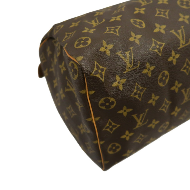 LOUIS VUITTON Speedy 35, Monogram Canvas, Brown Handbag, with Padlock & 2 Keys