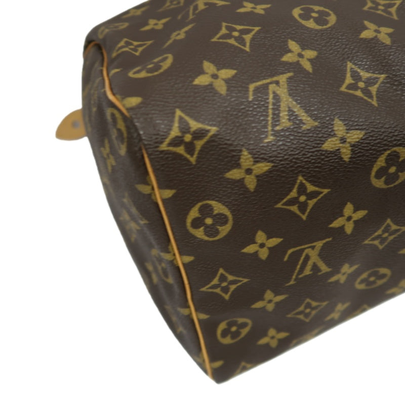 LOUIS VUITTON Speedy 35, Monogram Canvas, Brown Handbag, with Padlock & 2 Keys