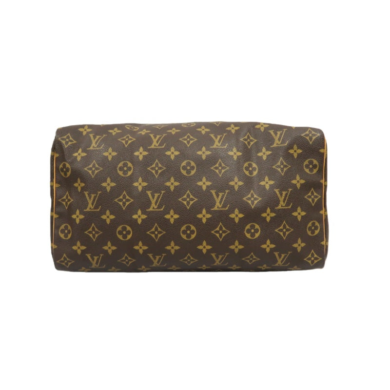 LOUIS VUITTON Speedy 35, Monogram Canvas, Brown Handbag, with Padlock & 2 Keys