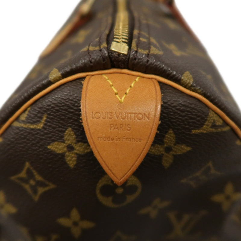LOUIS VUITTON Speedy 35, Monogram Canvas, Brown Handbag, with Padlock & 2 Keys