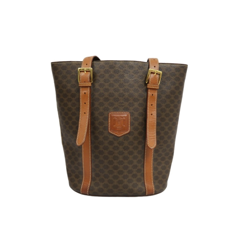 CELINE Macadam Tote Bag, Brown, CELINE Monogram PVC, Shoulder Bag