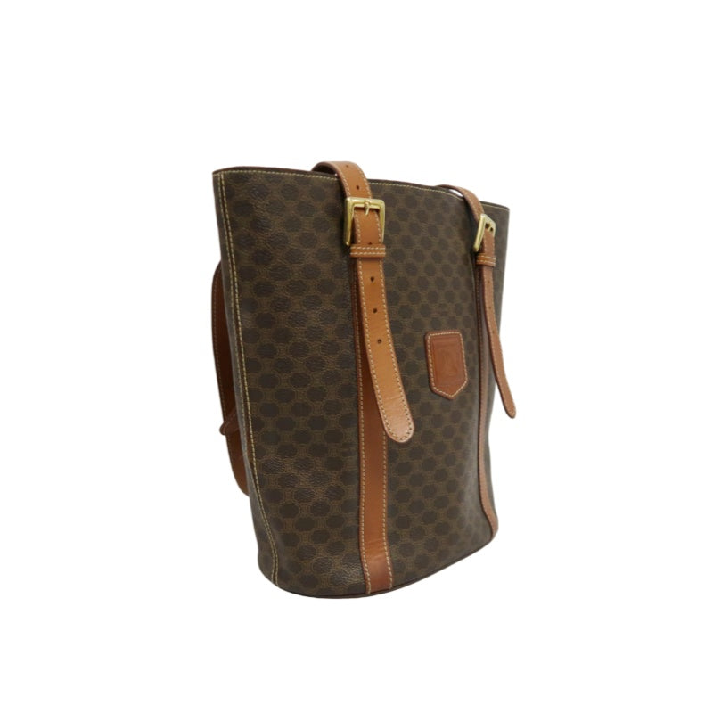 CELINE Macadam Tote Bag, Brown, CELINE Monogram PVC, Shoulder Bag