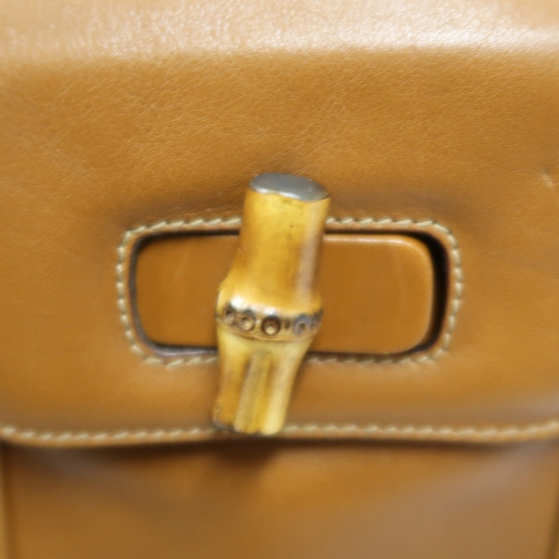 GUCCI Bamboo Backpack, Sheep Leather, Brown, Gold Hardware