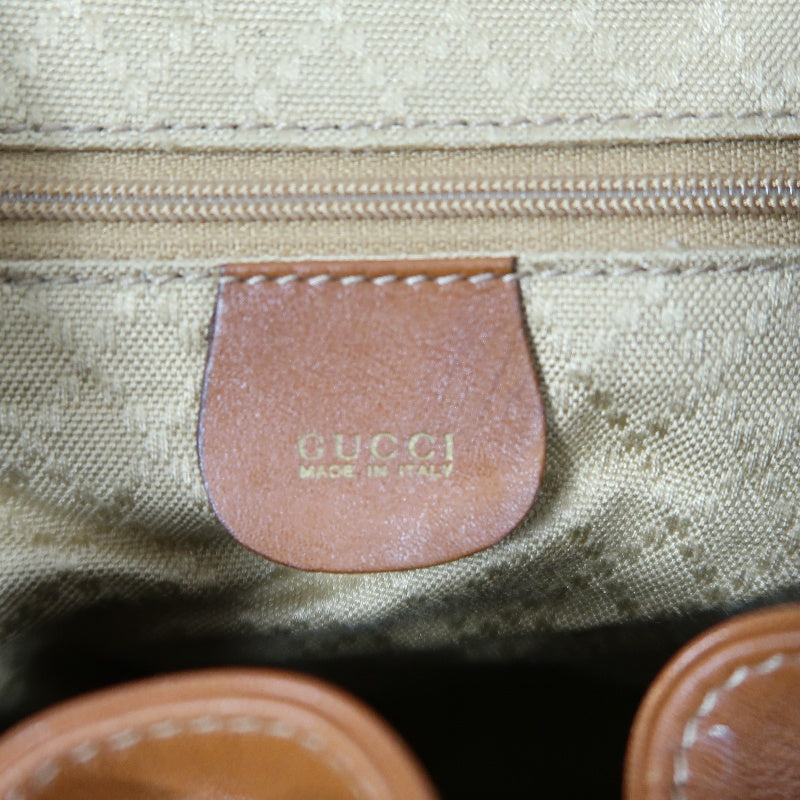 GUCCI Bamboo Backpack, Sheep Leather, Brown, Gold Hardware