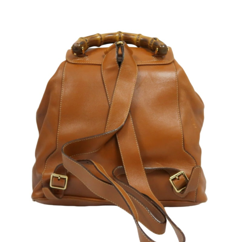 GUCCI Bamboo Backpack, Sheep Leather, Brown, Gold Hardware