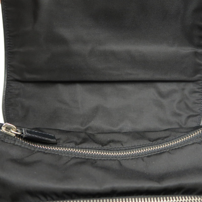 PRADA Black Nylon Handbag Shoulder Bag Silver Hardware