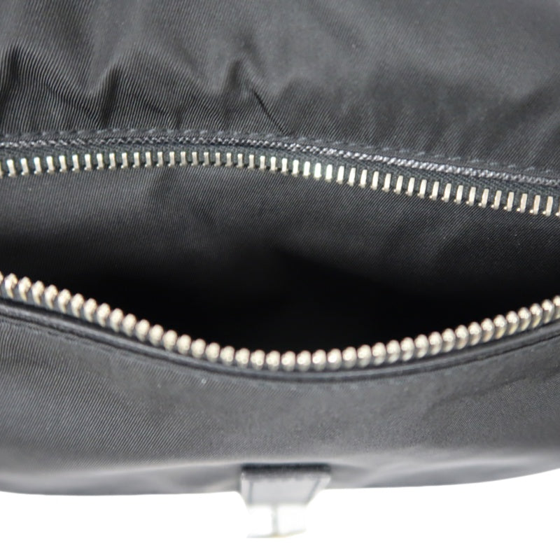 PRADA Black Nylon Handbag Shoulder Bag Silver Hardware