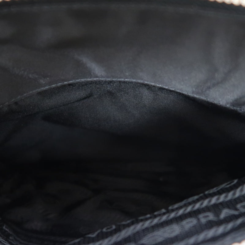 PRADA Black Nylon Handbag Shoulder Bag Silver Hardware