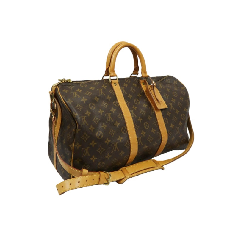 LOUIS VUITTON Keepall Bandoulière 50, Monogram Canvas, Brown, Boston Bag, Handbag