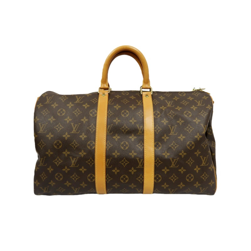 LOUIS VUITTON Keepall Bandoulière 50, Monogram Canvas, Brown, Boston Bag, Handbag