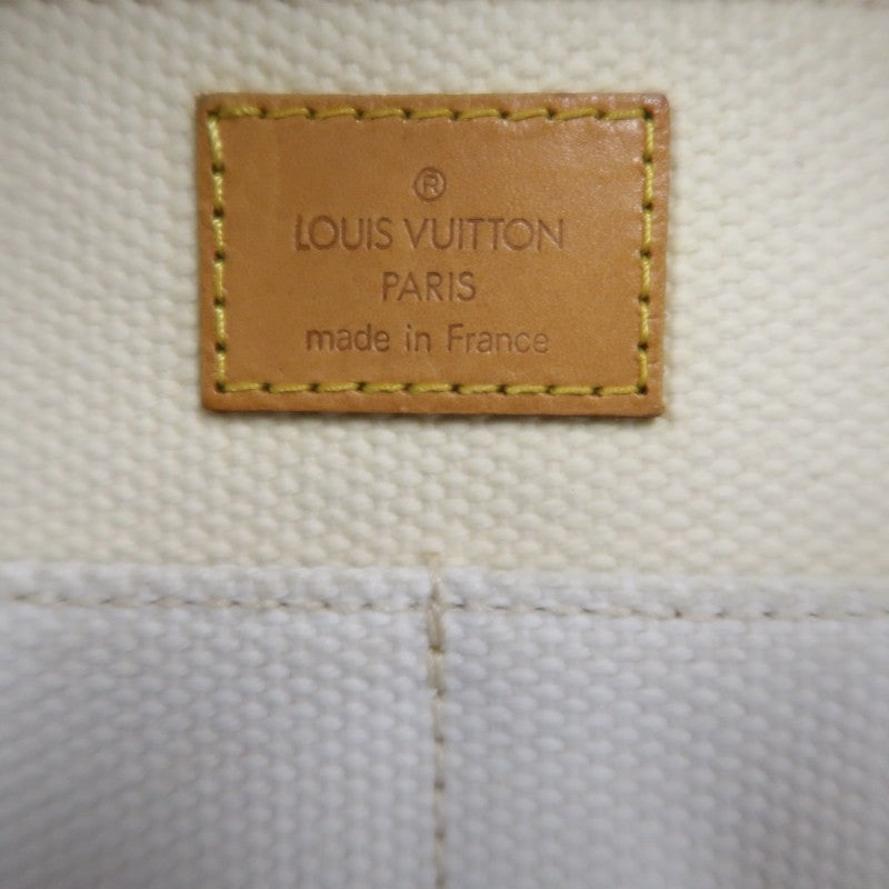 LOUIS VUITTON Antigua Buzas PM Shoulder Bag, White/Brown Canvas with Gold Hardware
