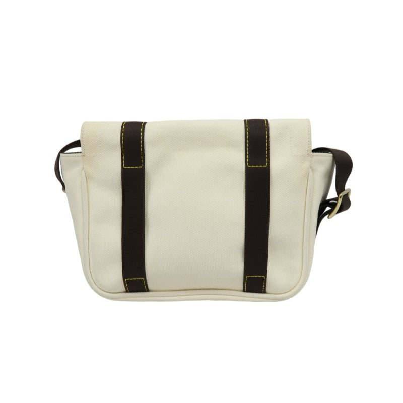 LOUIS VUITTON Antigua Buzas PM Shoulder Bag, White/Brown Canvas with Gold Hardware