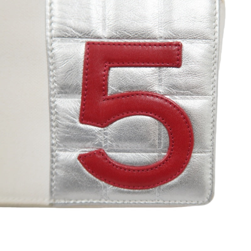 CHANEL Coco Mark No.5 Chain Shoulder Bag Canvas White With Guarantee Card CHANEL White Canvas Crossbody Bag