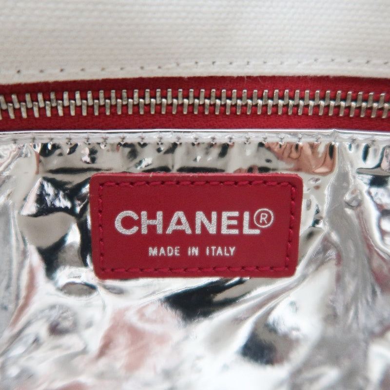 CHANEL Coco Mark No.5 Chain Shoulder Bag Canvas White With Guarantee Card CHANEL White Canvas Crossbody Bag