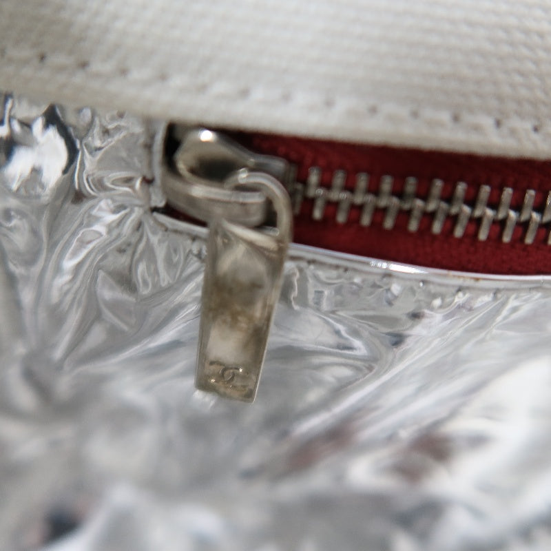 CHANEL Coco Mark No.5 Chain Shoulder Bag Canvas White With Guarantee Card CHANEL White Canvas Crossbody Bag