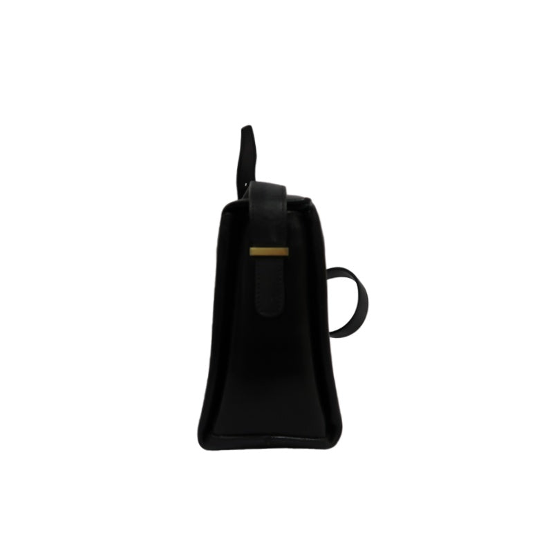 CELINE Shoulder Bag, Leather, Black, Gold Hardware, CELINE Black Calfskin Crossbody Bag