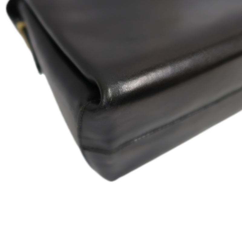 CELINE Shoulder Bag, Leather, Black, Gold Hardware, CELINE Black Calfskin Crossbody Bag