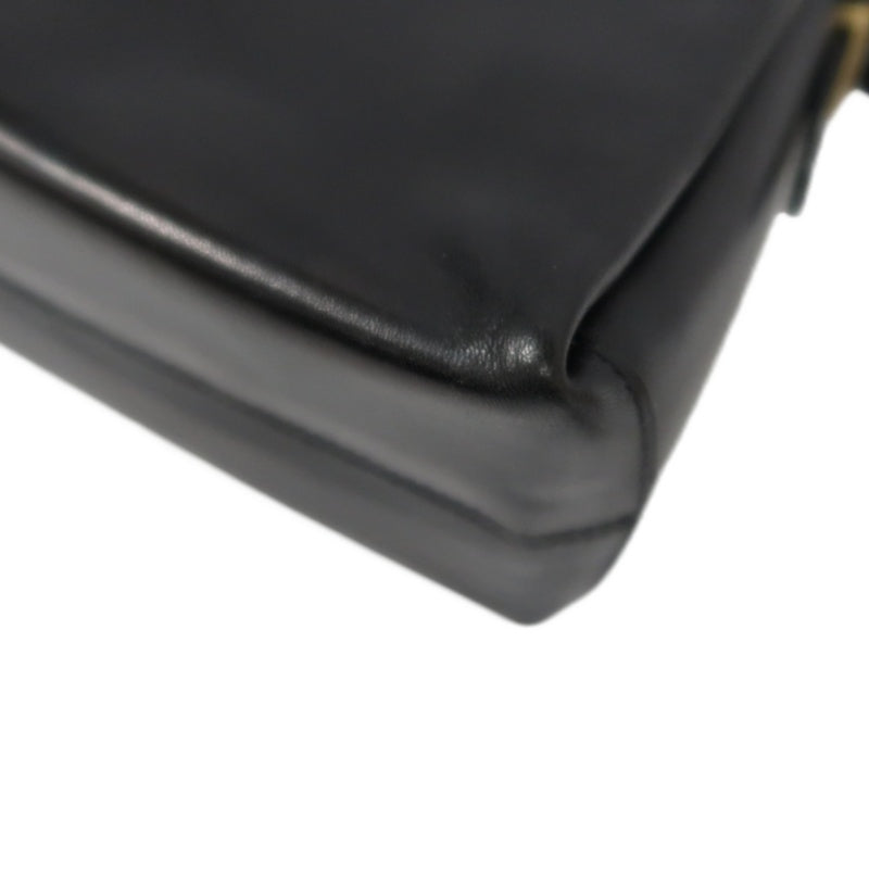 CELINE Shoulder Bag, Leather, Black, Gold Hardware, CELINE Black Calfskin Crossbody Bag