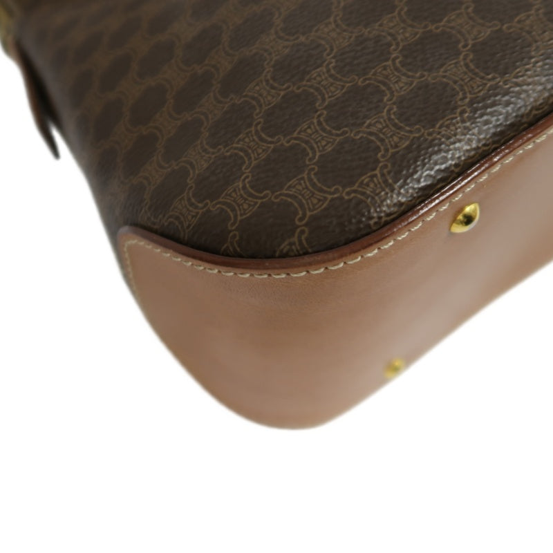 CELINE Macadam Tote Bag, Brown, Gold Hardware, With Shoulder Strap