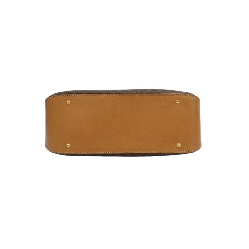 CELINE Macadam Tote Bag, Brown, Gold Hardware, With Shoulder Strap