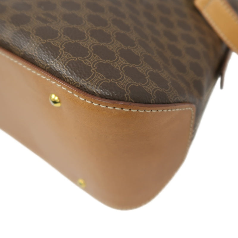CELINE Macadam Tote Bag, Brown, Gold Hardware, With Shoulder Strap