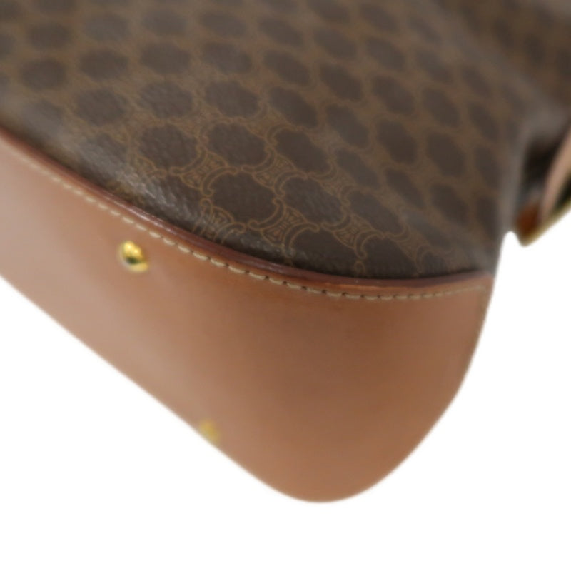 CELINE Macadam Tote Bag, Brown, Gold Hardware, With Shoulder Strap