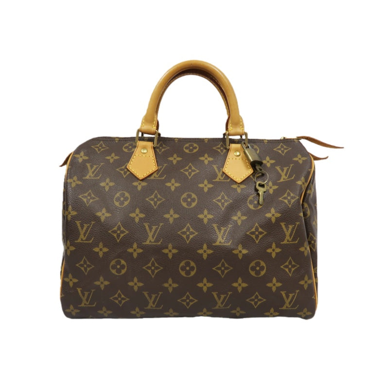 LOUIS VUITTON Speedy 30, Monogram Canvas, Brown Handbag, with Padlock & 2 Keys