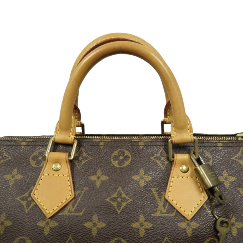 LOUIS VUITTON Speedy 30, Monogram Canvas, Brown Handbag, with Padlock & 2 Keys